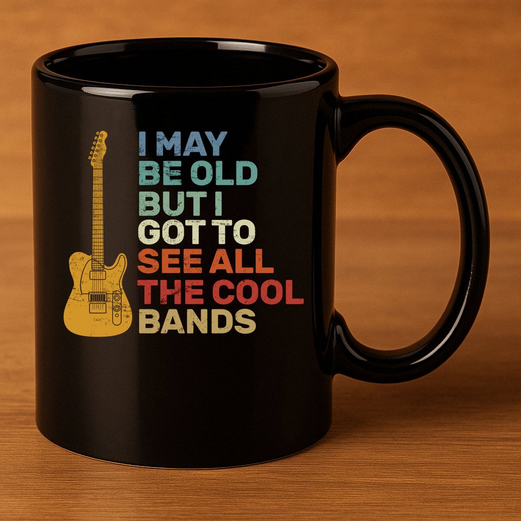 Old Guitarist The Cool Bands 11oz C Handle Ceramic Mug