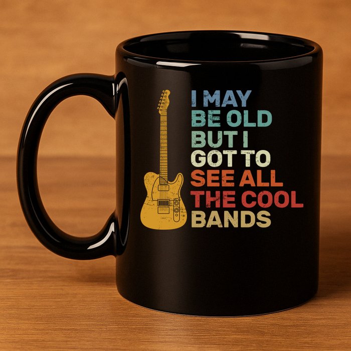 Old Guitarist The Cool Bands 11oz C Handle Ceramic Mug