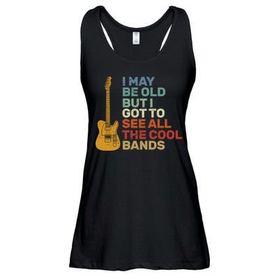 Old Guitarist The Cool Bands Ladies Essential Flowy Tank