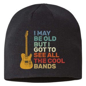 Old Guitarist The Cool Bands Sustainable Beanie