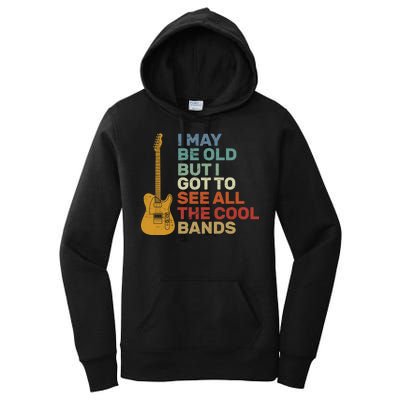 Old Guitarist The Cool Bands Women's Pullover Hoodie