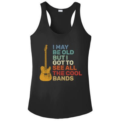 Old Guitarist The Cool Bands Ladies PosiCharge Competitor Racerback Tank