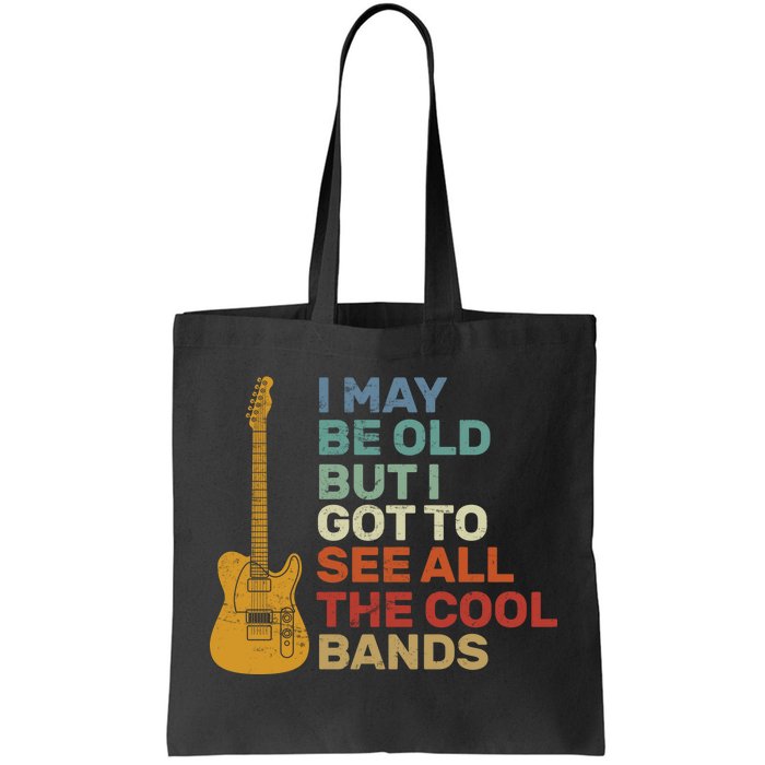 Old Guitarist The Cool Bands Tote Bag