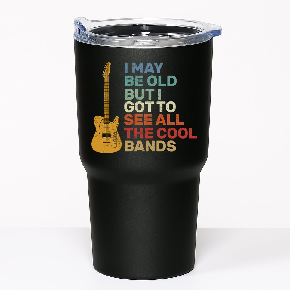 Old Guitarist The Cool Bands Tumbler
