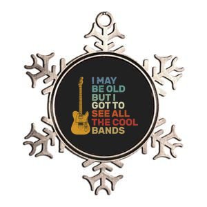 Old Guitarist The Cool Bands Metallic Star Ornament