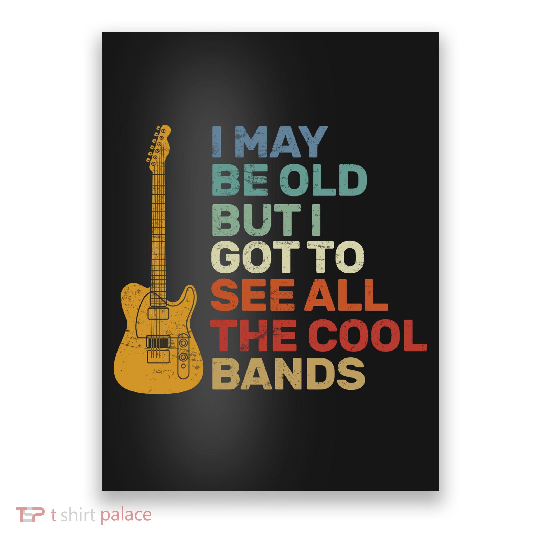 Old Guitarist The Cool Bands Poster