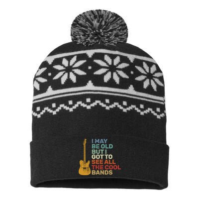 Old Guitarist The Cool Bands USA-Made Snowflake Beanie