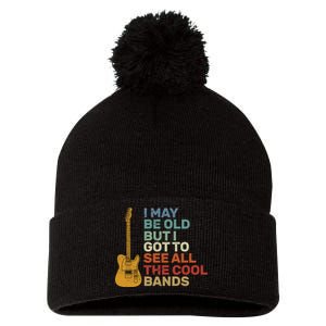 Old Guitarist The Cool Bands Pom Pom 12in Knit Beanie