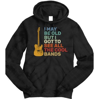 Old Guitarist The Cool Bands Tie Dye Hoodie