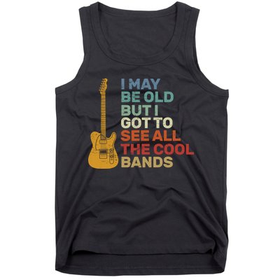 Old Guitarist The Cool Bands Tank Top