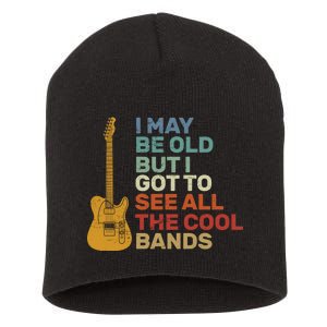 Old Guitarist The Cool Bands Short Acrylic Beanie