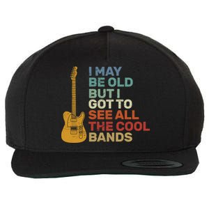 Old Guitarist The Cool Bands Wool Snapback Cap