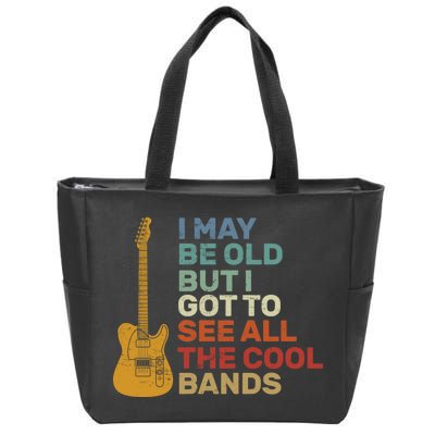 Old Guitarist The Cool Bands Zip Tote Bag