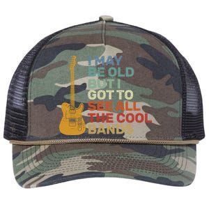 Old Guitarist The Cool Bands Retro Rope Trucker Hat Cap