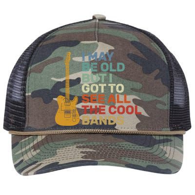 Old Guitarist The Cool Bands Retro Rope Trucker Hat Cap