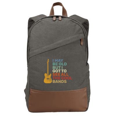 Old Guitarist The Cool Bands Cotton Canvas Backpack