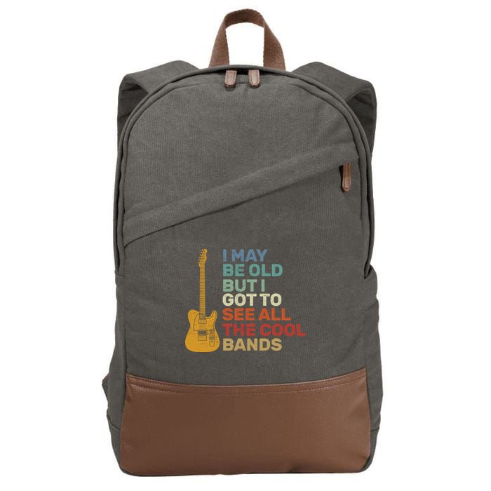 Old Guitarist The Cool Bands Cotton Canvas Backpack
