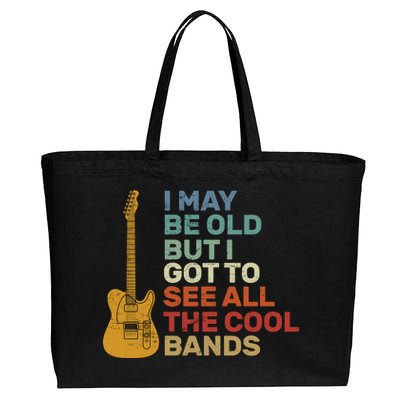 Old Guitarist The Cool Bands Cotton Canvas Jumbo Tote