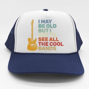 Old Guitarist The Cool Bands Trucker Hat