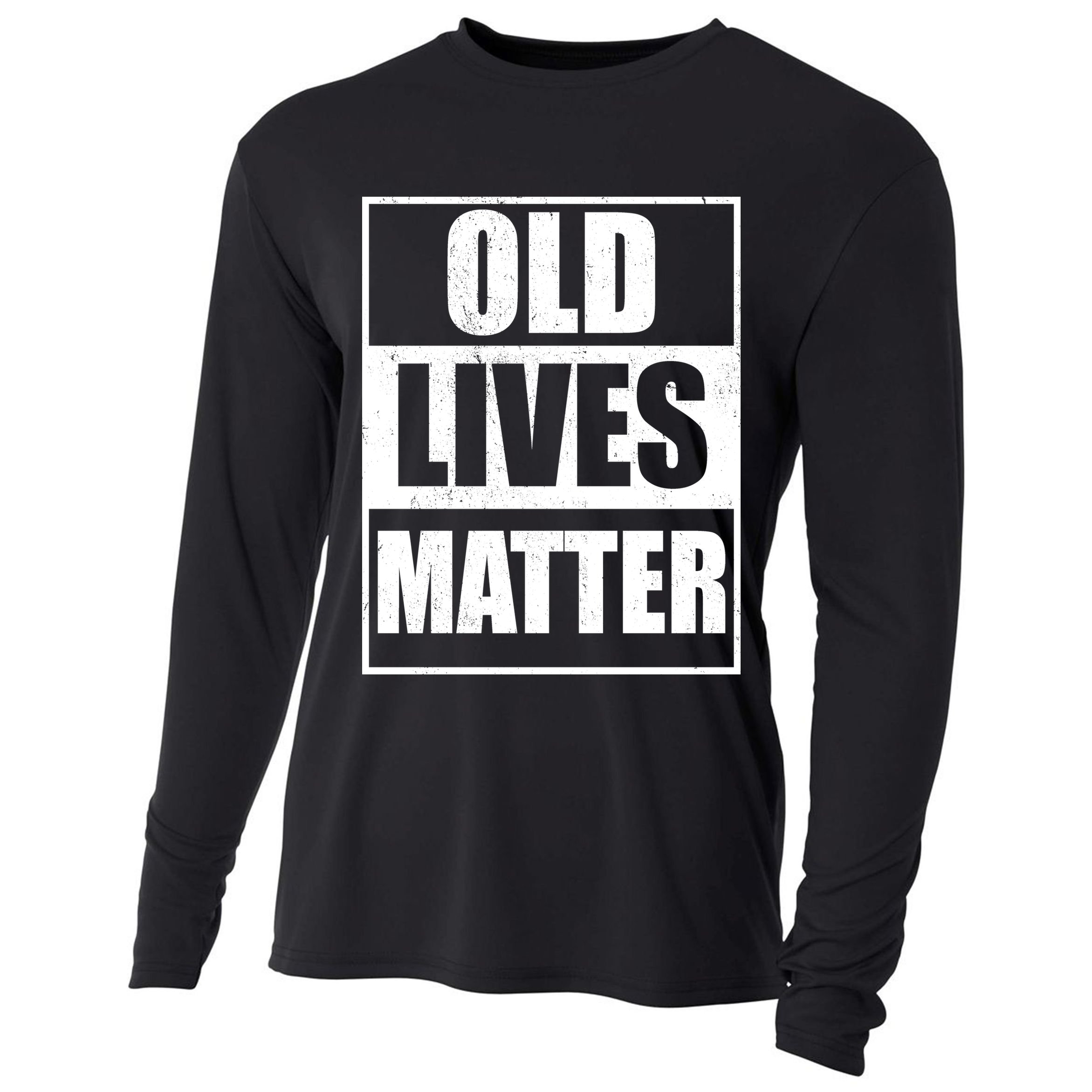 Old Lives Matter Distressed Logo Cooling Performance Long Sleeve Crew