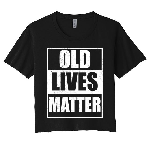 Old Lives Matter Distressed Logo Women's Crop Top Tee