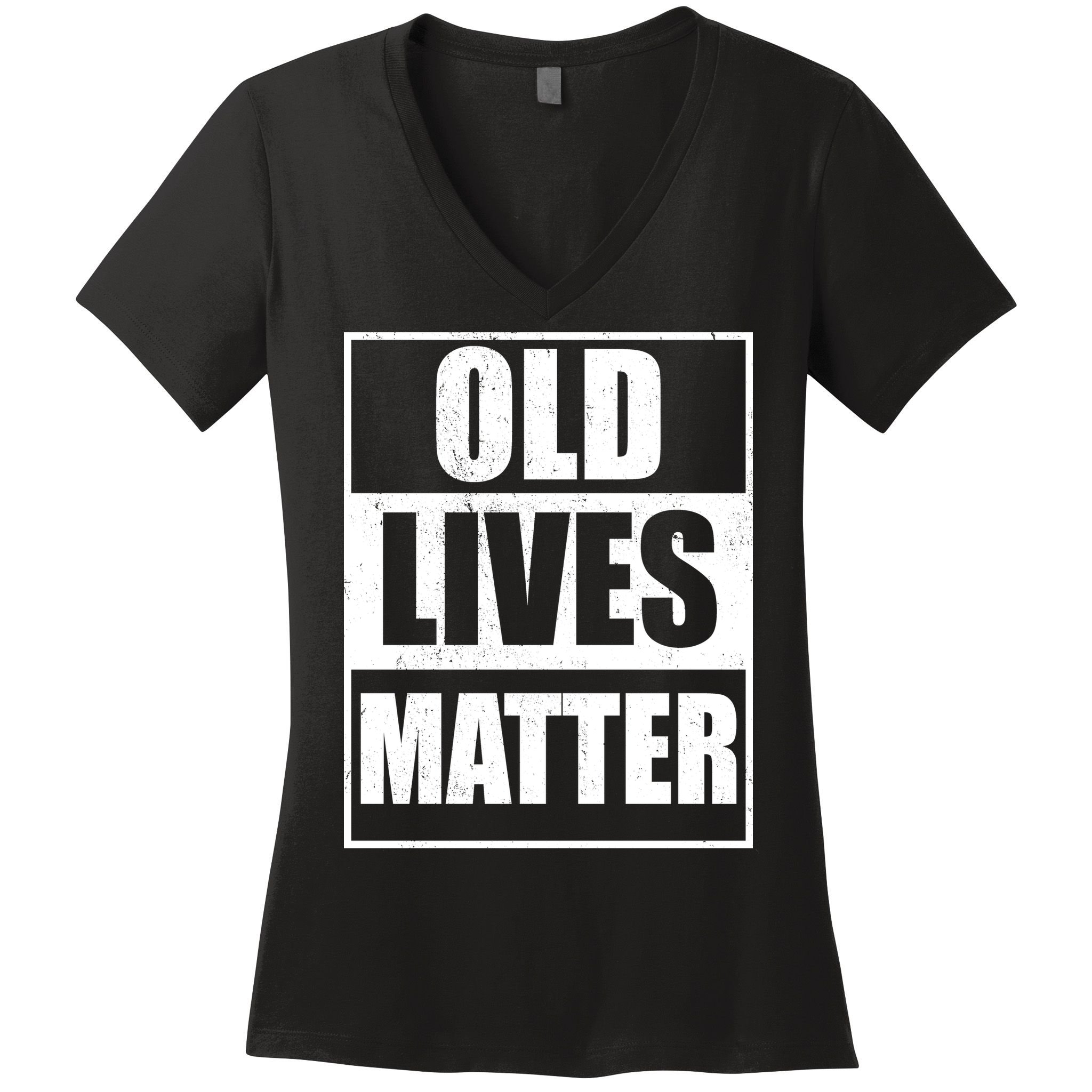 Old Lives Matter Distressed Logo Women's V-Neck T-Shirt