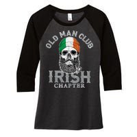 Old Man Club: Irish Chapter Women's Tri-Blend 3/4-Sleeve Raglan Shirt