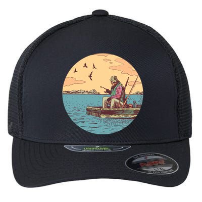 Old Man Fishing Flexfit Unipanel Trucker Cap