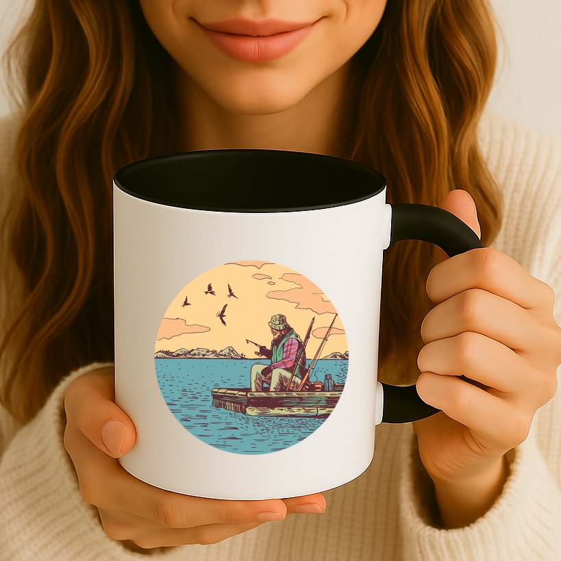 Old Man Fishing Mug
