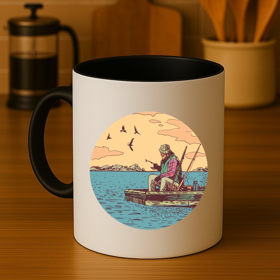 Old Man Fishing Mug