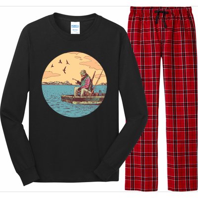 Old Man Fishing Long Sleeve Pajama Set