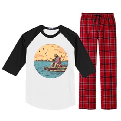 Old Man Fishing Raglan Sleeve Pajama Set