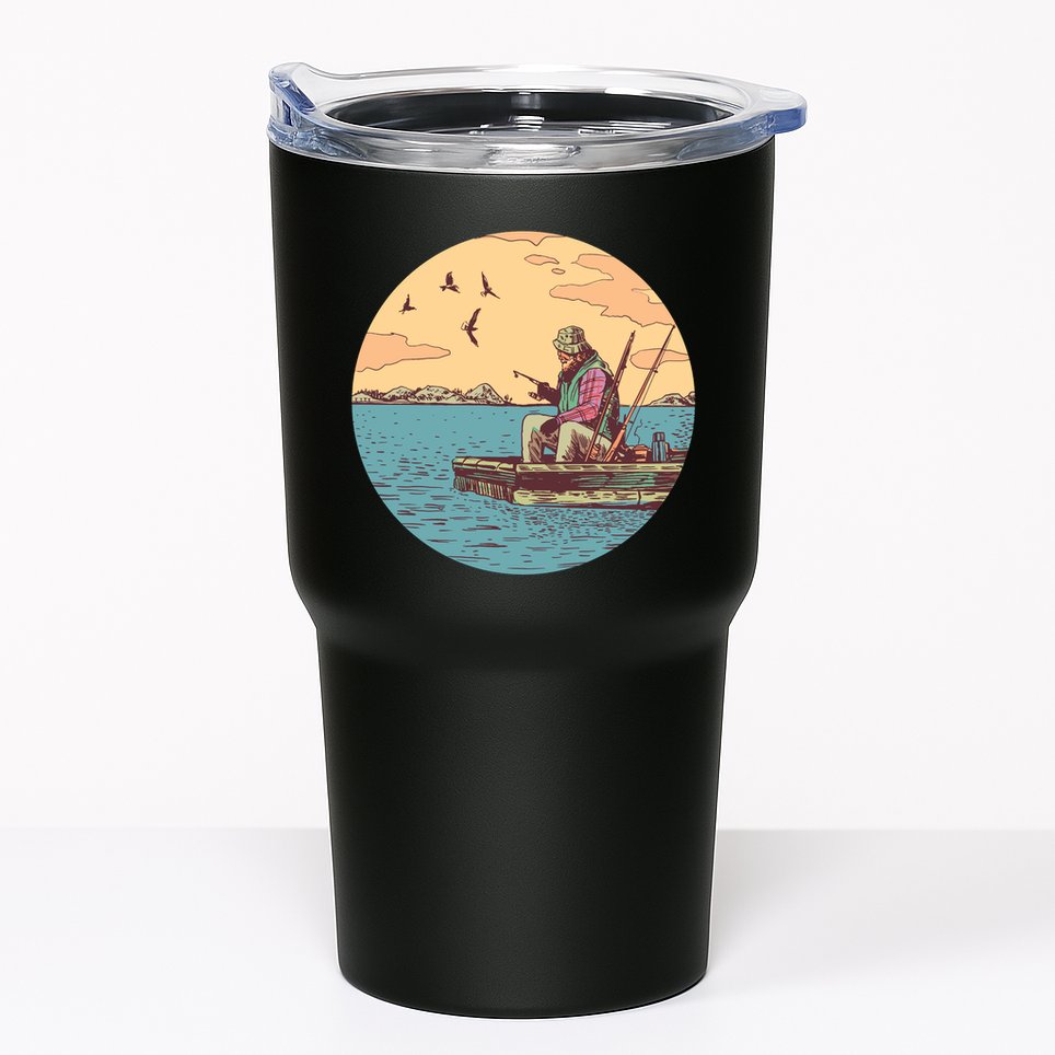 Old Man Fishing Tumbler