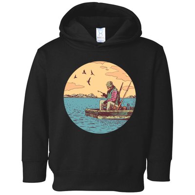 Old Man Fishing Toddler Hoodie