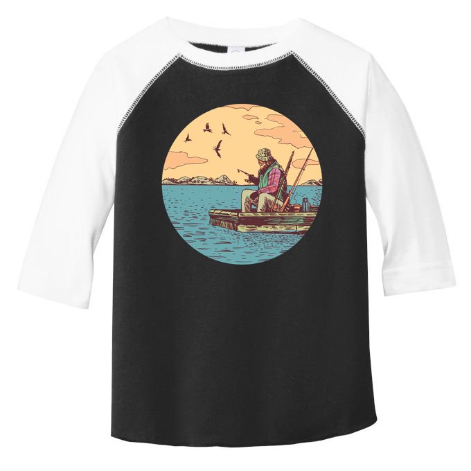 Old Man Fishing Toddler Fine Jersey T-Shirt