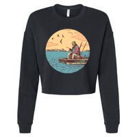 Old Man Fishing Cropped Pullover Crew