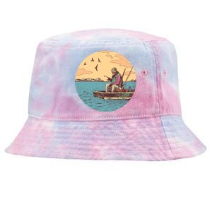 Old Man Fishing Tie-Dyed Bucket Hat