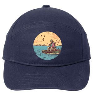 Old Man Fishing 7-Panel Snapback Hat