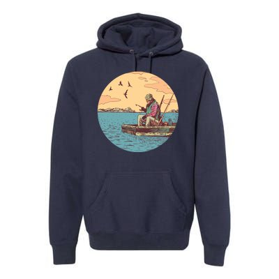 Old Man Fishing Premium Hoodie