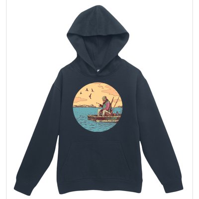 Old Man Fishing Urban Pullover Hoodie