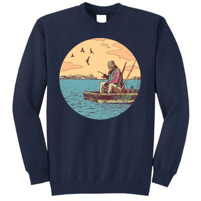 Old Man Fishing Tall Sweatshirt