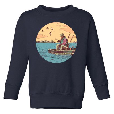 Old Man Fishing Toddler Sweatshirt