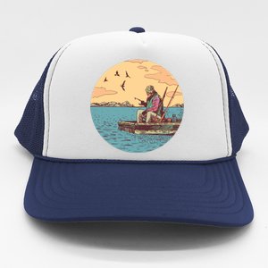 Old Man Fishing Trucker Hat