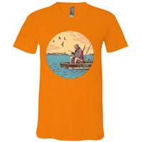 Old Man Fishing V-Neck T-Shirt