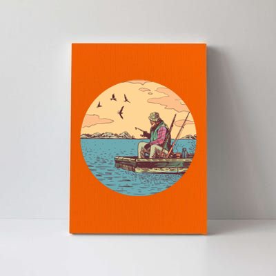 Old Man Fishing Canvas