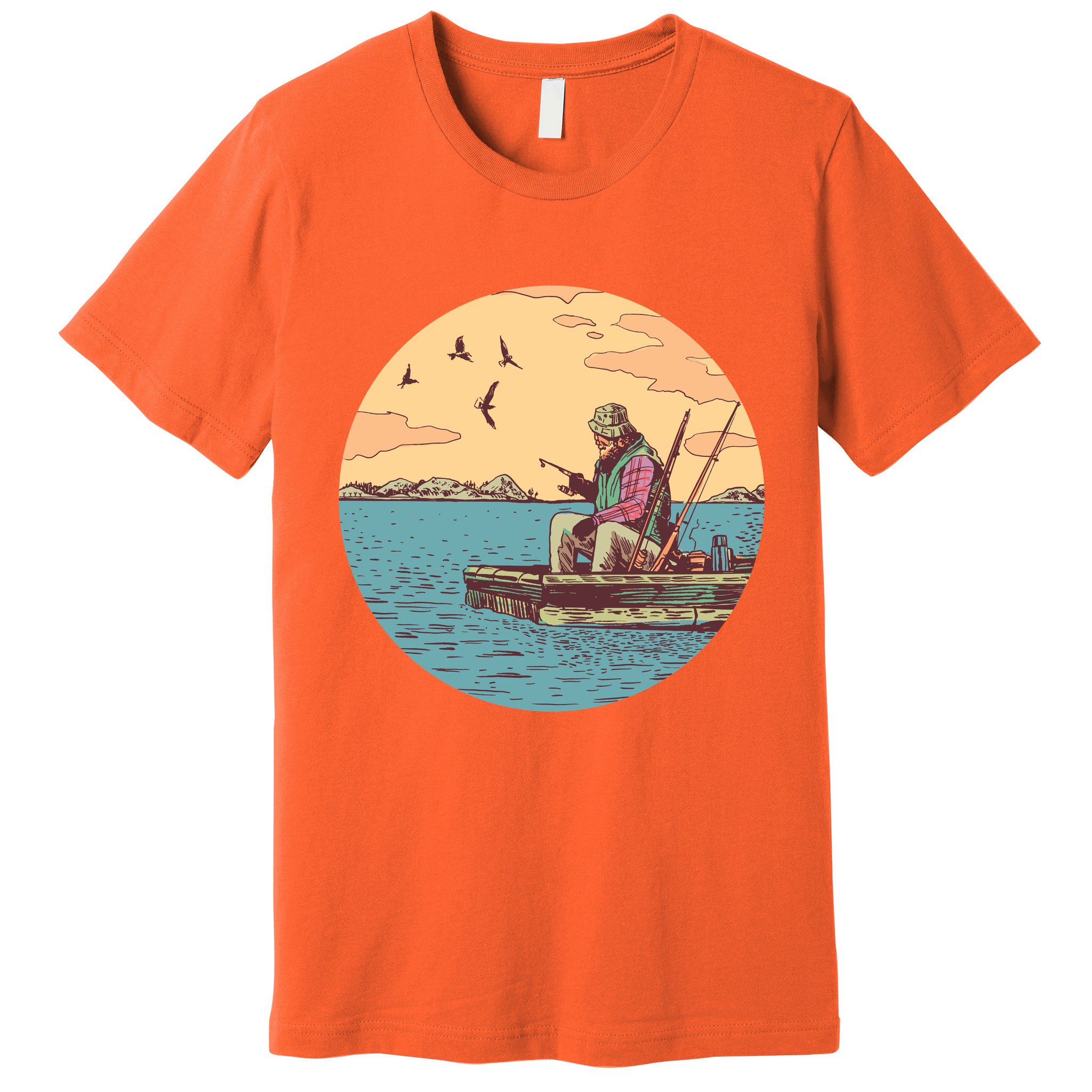 Old Man Fishing Premium T-Shirt