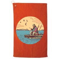 Old Man Fishing Golf Towel