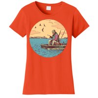 Old Man Fishing Women's T-Shirt