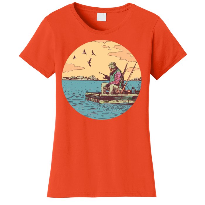 Old Man Fishing Women's T-Shirt