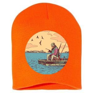 Old Man Fishing Short Acrylic Beanie